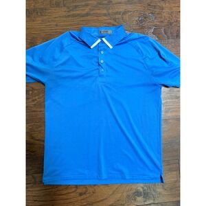 G/FORE Mens Skull & T's Performance Golf Polo Shirt Blue Large G4MS22K100